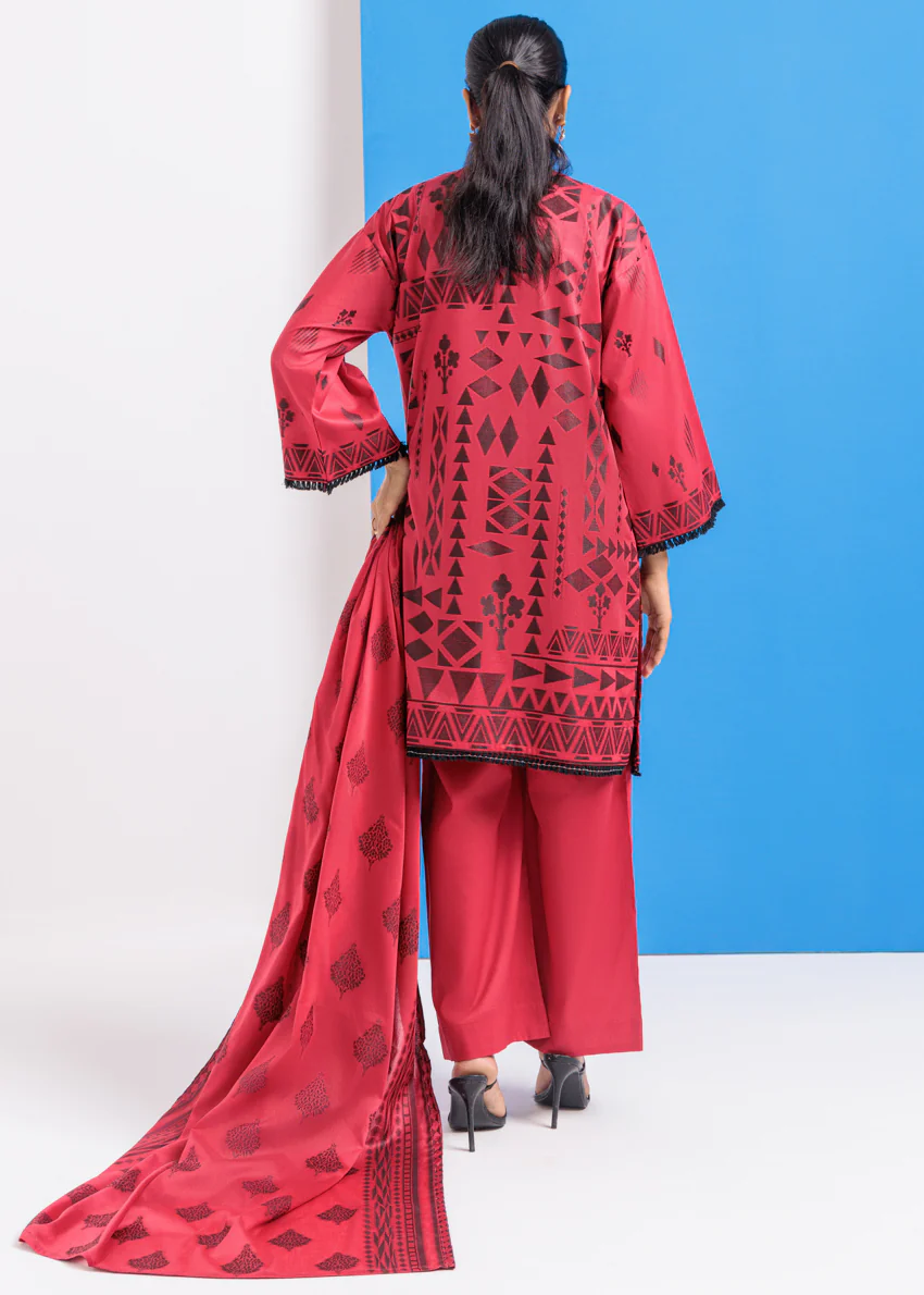 Red-Jacquard-3 Piece (WPS25JD3065) - Image 2