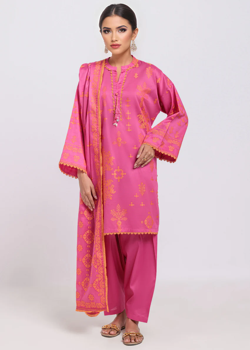 Pink-Jacquard-3 Piece (WPS25JD3068) - Image 4
