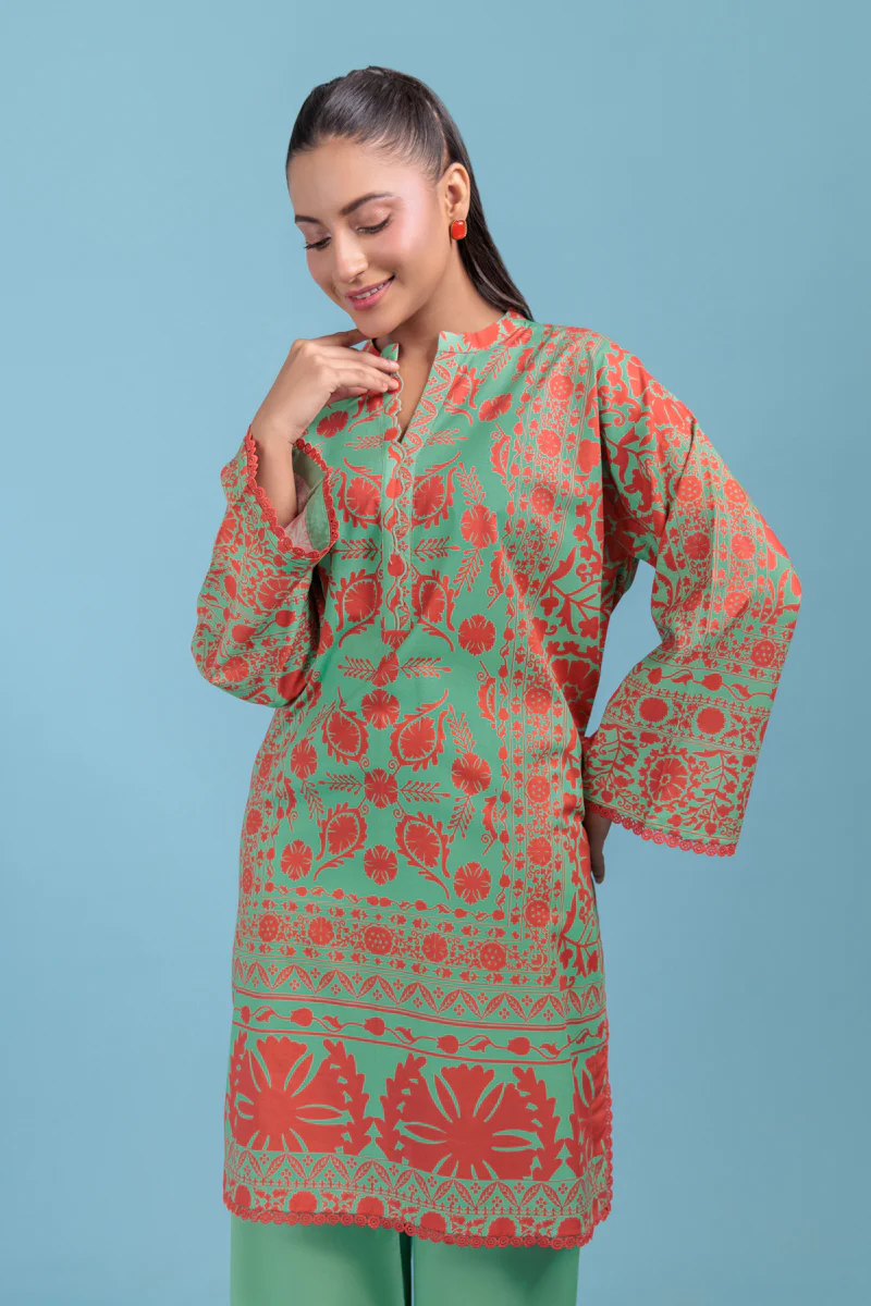 L-Green-Cambric-2 Piece (WPS25P2013) - Image 3