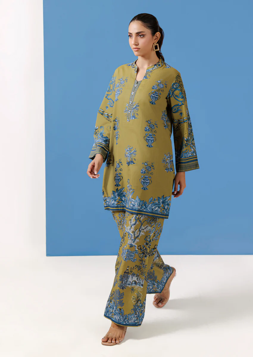 Olive-Cambric-2 Piece (WPS25P2015) - Image 3