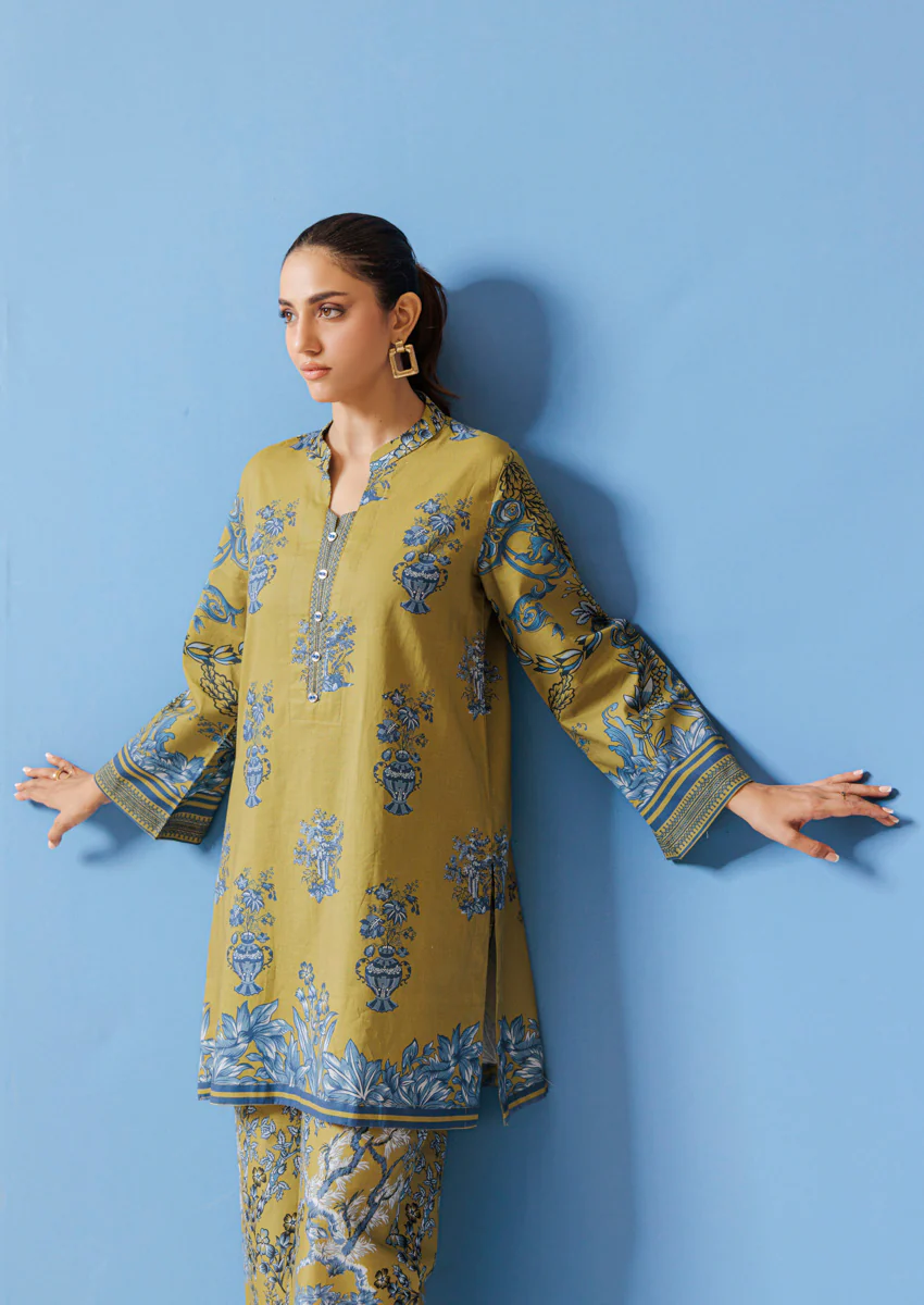 Olive-Cambric-2 Piece (WPS25P2015) - Image 5