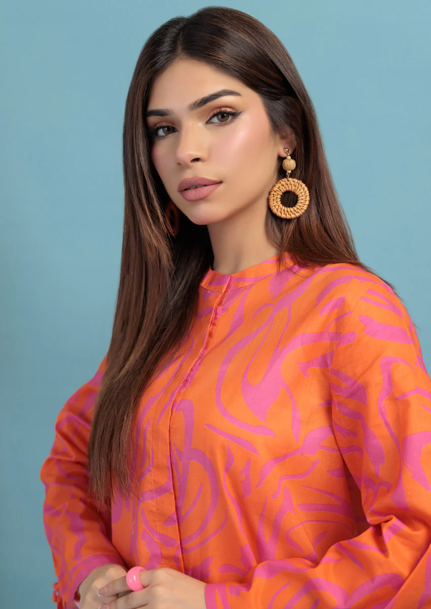 Orange-Lawn-2 Piece (WPS25P2018) - Image 3