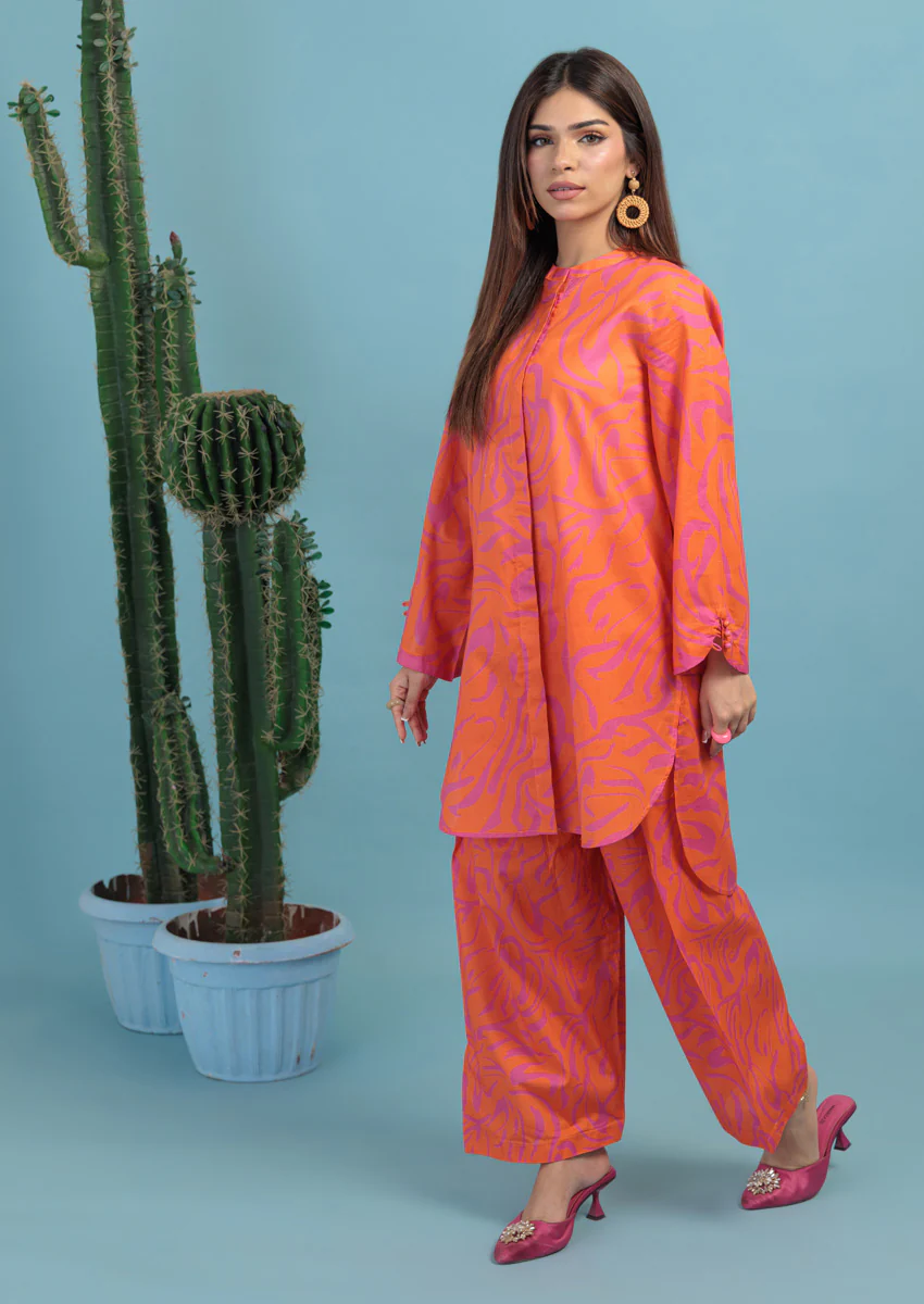Orange-Lawn-2 Piece (WPS25P2018) - Image 4