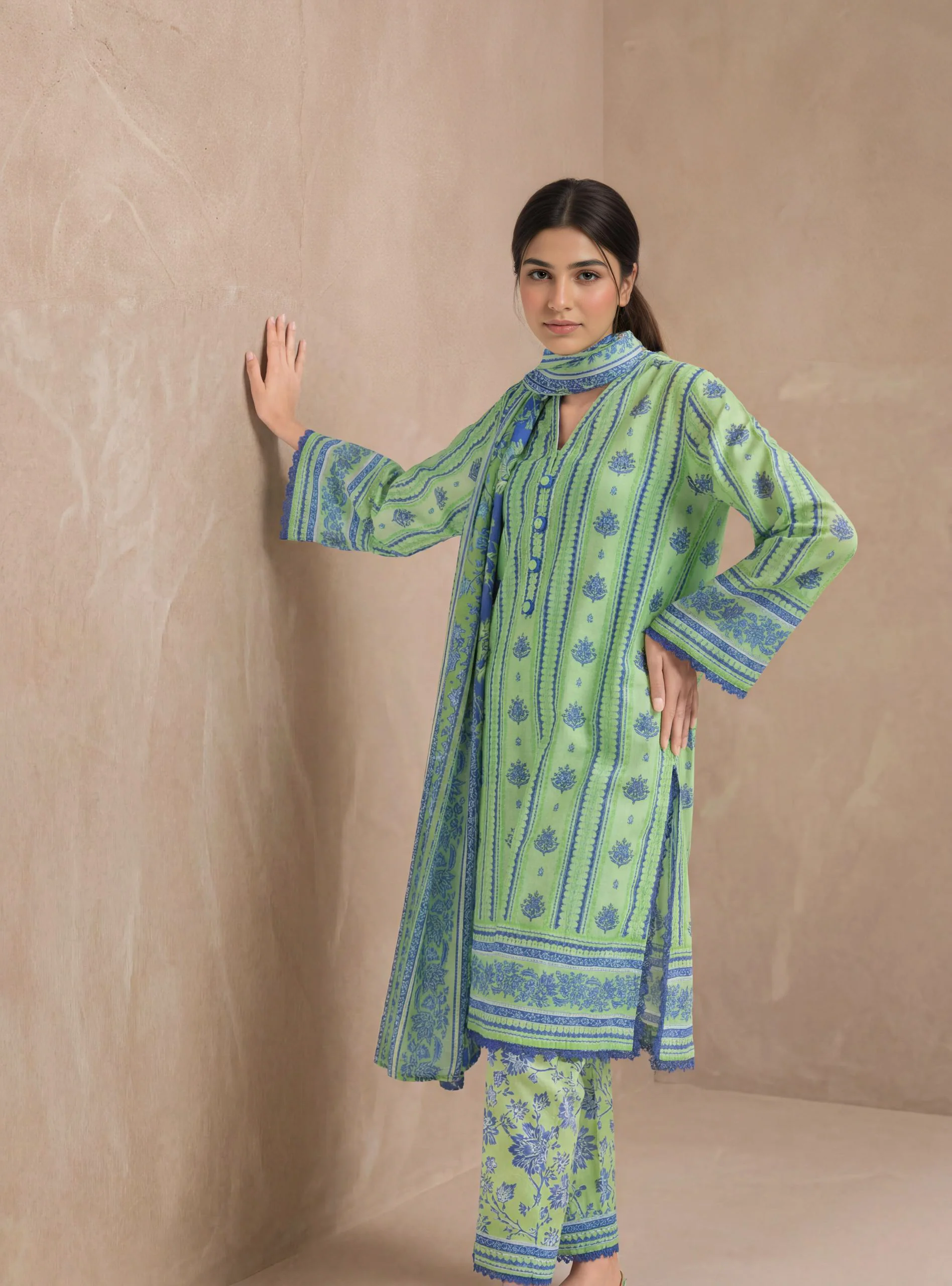 Green-Cambric-3 Piece (WPS25P3087) - Image 2