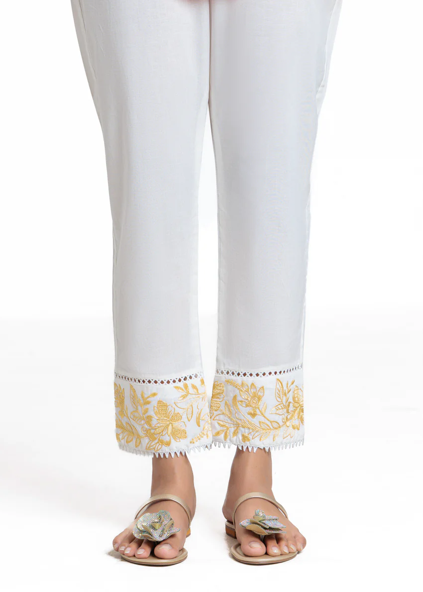 Dyed Cambric Embroidered Trouser (WPS25PA1011) - Image 2