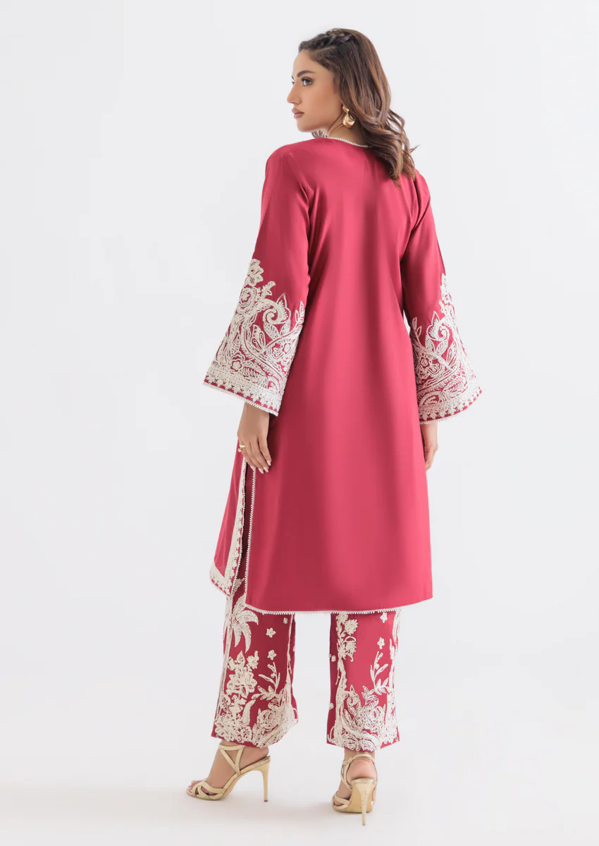 Red-Cotton Silk-2 Piece (WPS25SE2016) - Image 2