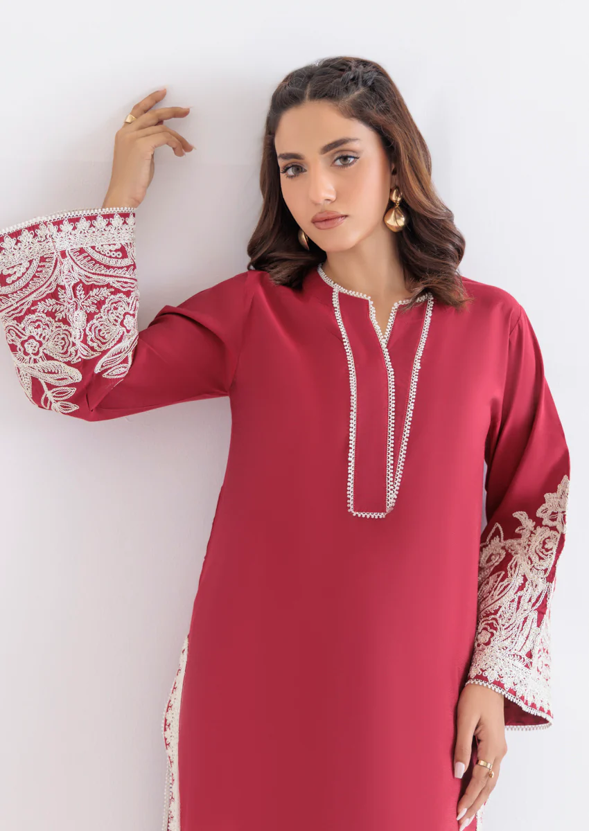 Red-Cotton Silk-2 Piece (WPS25SE2016) - Image 5