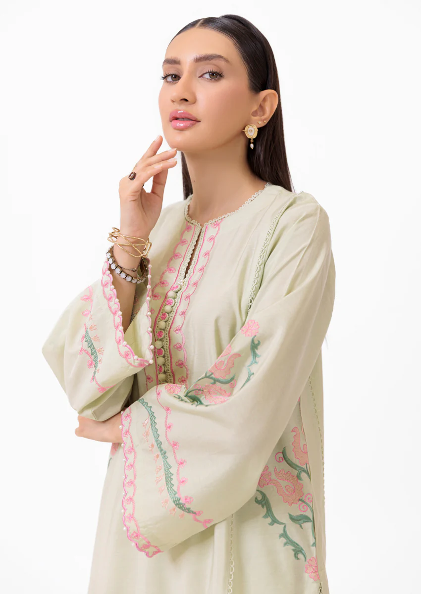 L-Green-Cotton Silk-2 Piece (WPS25SE2018) - Image 6