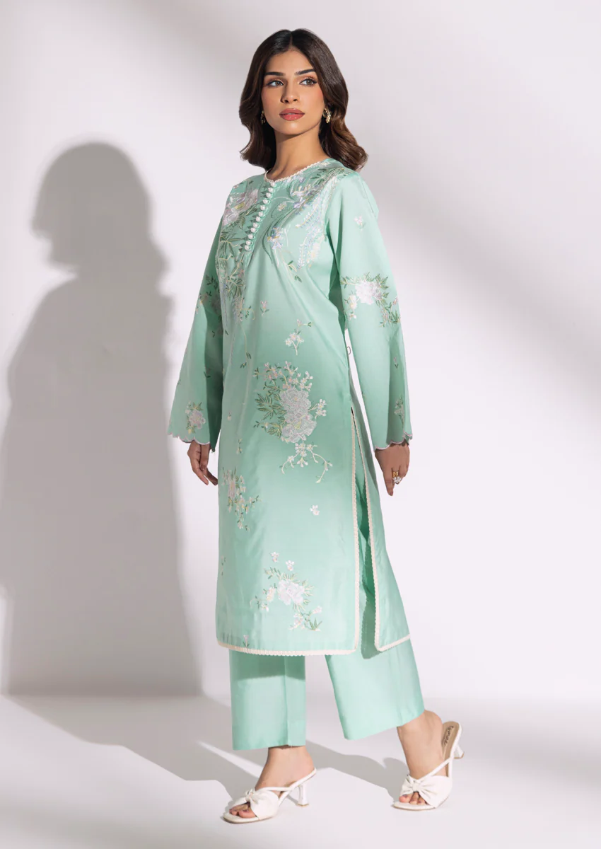 S-Green-Cotton Silk-2 Piece (WPS25SE2019) - Image 4