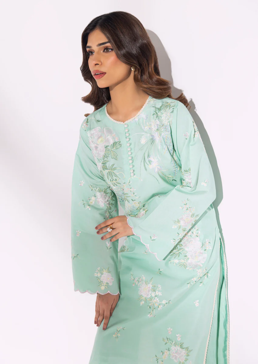 S-Green-Cotton Silk-2 Piece (WPS25SE2019) - Image 5