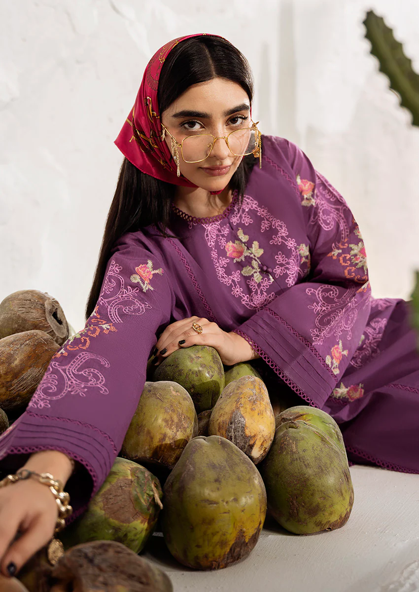 Purple-Cotton Silk-2 Piece (WPS25SE2020) - Image 3