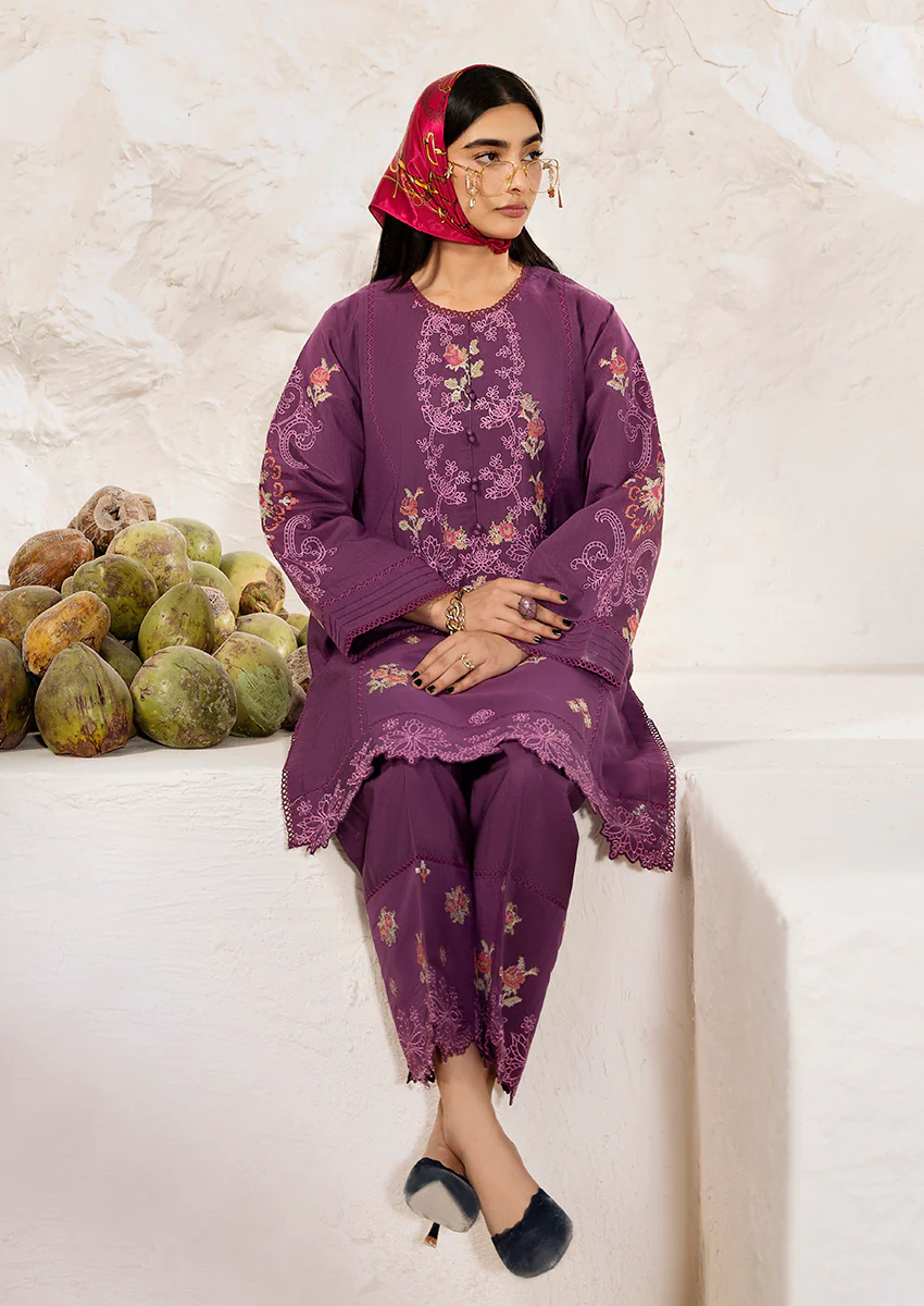 Purple-Cotton Silk-2 Piece (WPS25SE2020) - Image 5