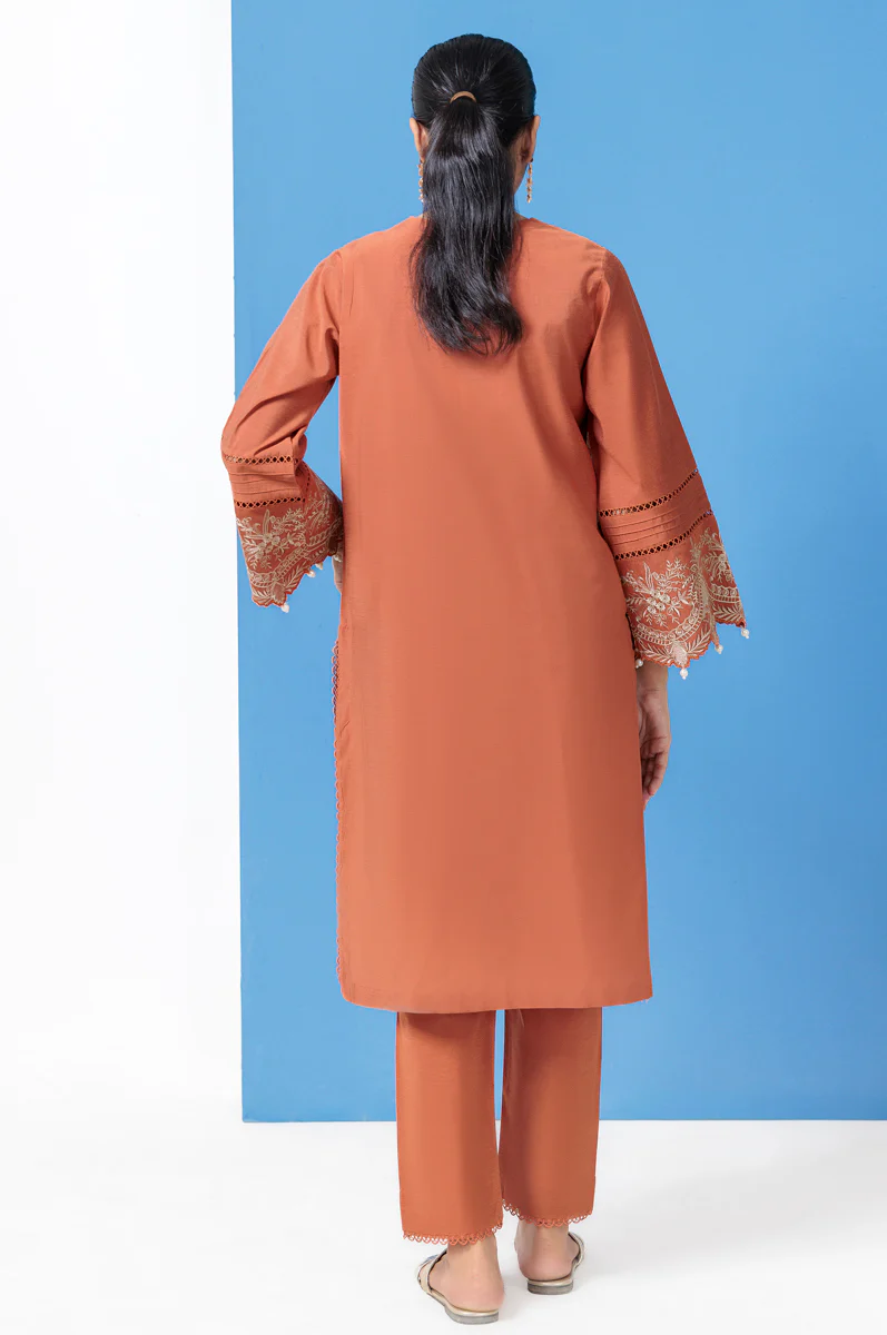 Rust-Cotton Silk-2 Piece (WPS25SE2023) - Image 4