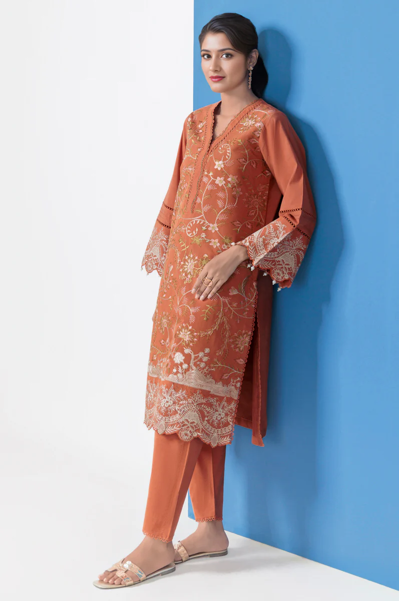Rust-Cotton Silk-2 Piece (WPS25SE2023) - Image 5
