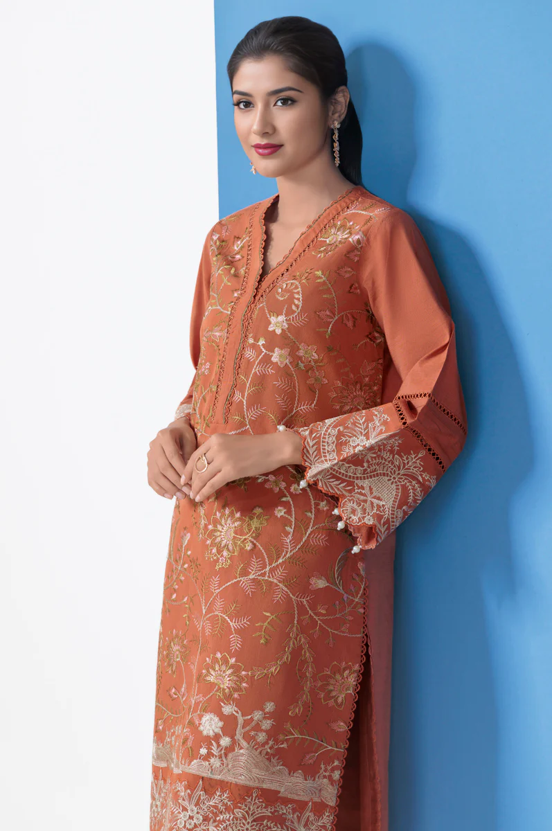 Rust-Cotton Silk-2 Piece (WPS25SE2023) - Image 6