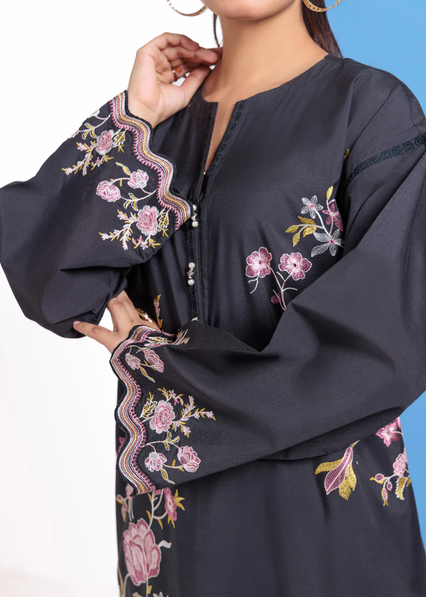 Black-Cotton Silk-2 Piece (WPS25SE2025) - Image 4