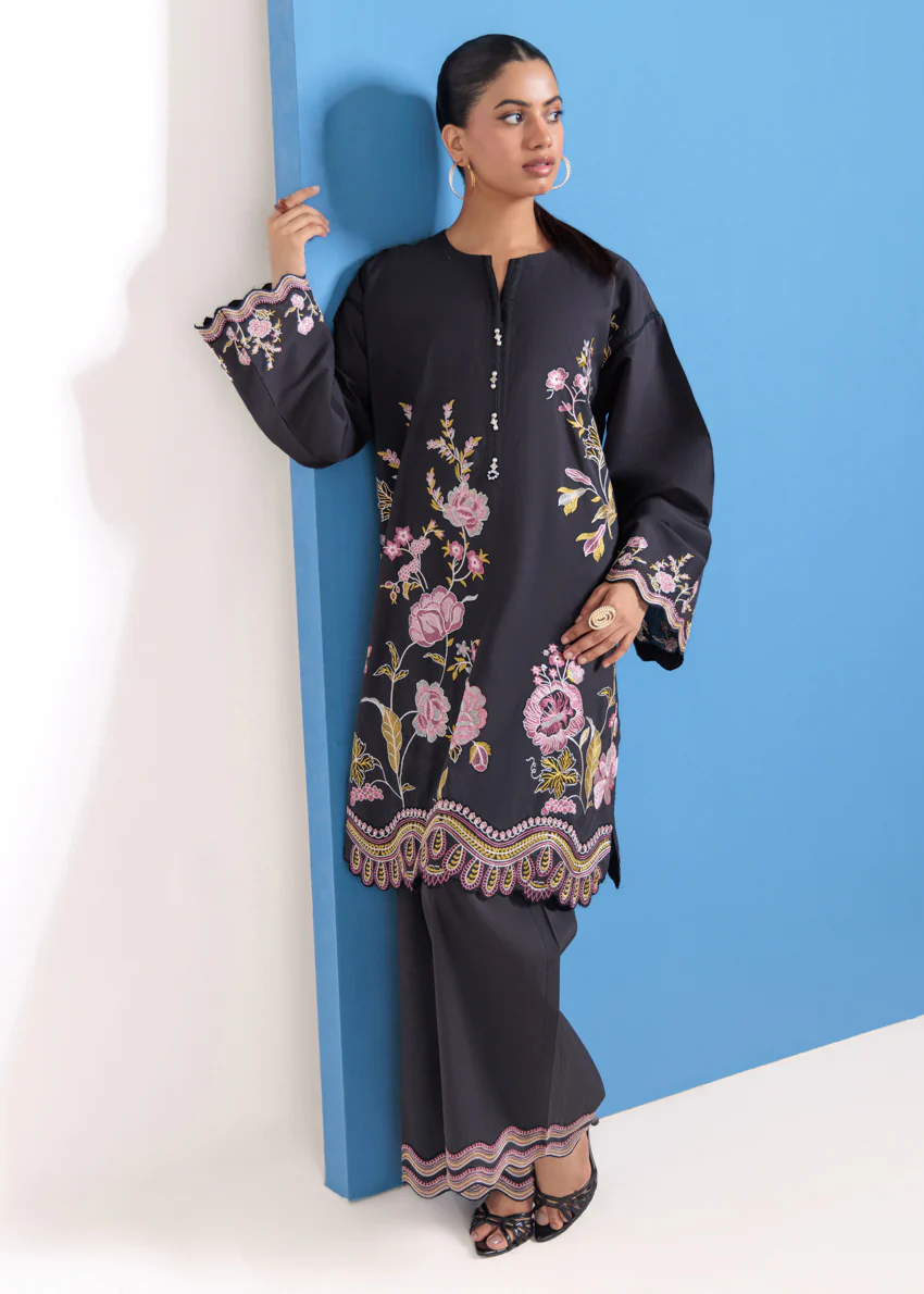 Black-Cotton Silk-2 Piece (WPS25SE2025) - Image 5
