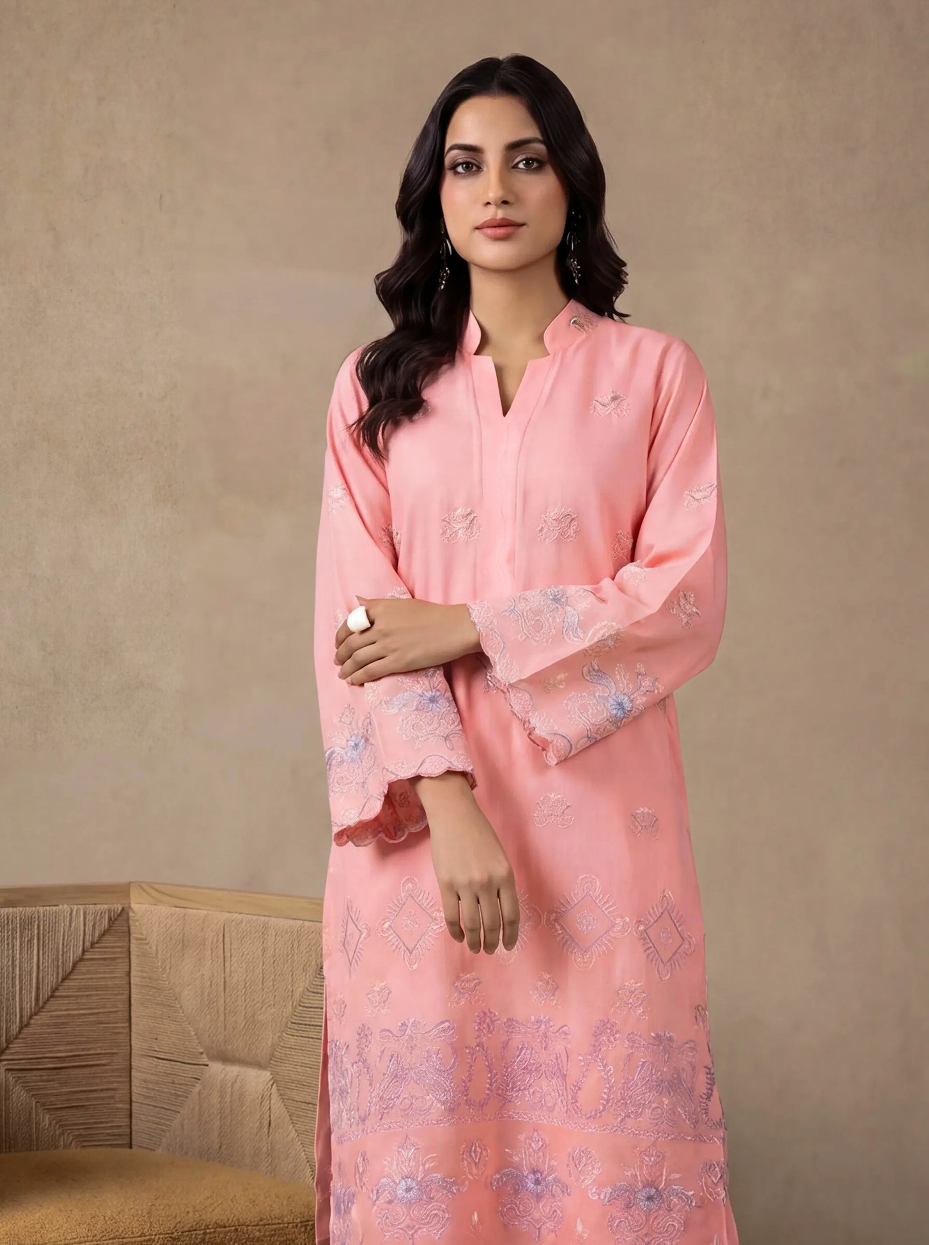 Pink-Cambric-2 Piece (WPS25SE2033) - Image 2