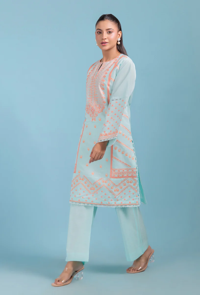 Ice-Blue-Cotton Silk-2 Piece (WPS25SE2041) - Image 4