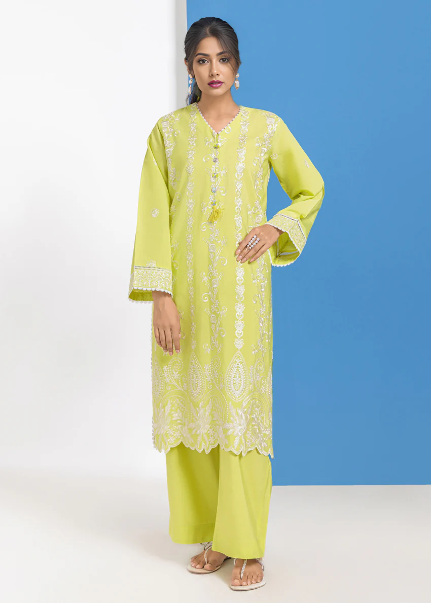 P-Green-Cotton Silk-2 Piece (WPS25SE2043) - Image 3