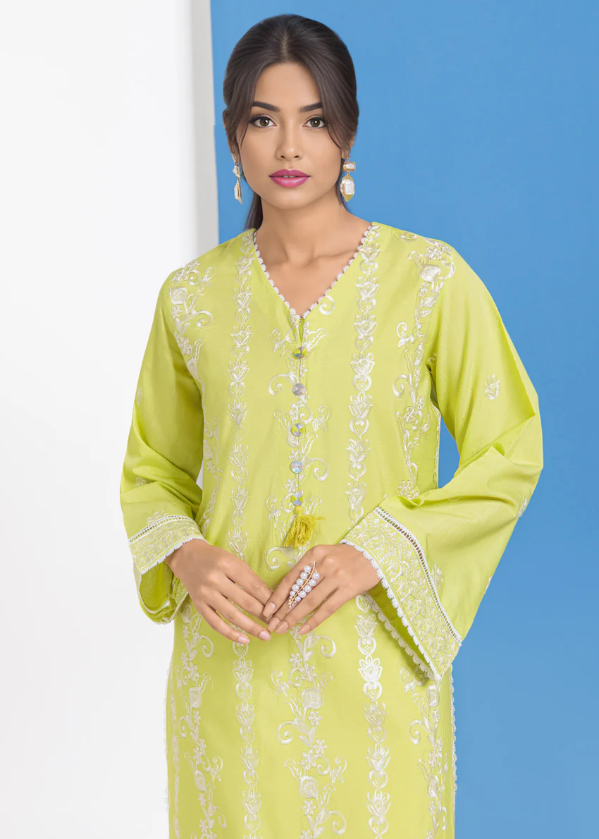 P-Green-Cotton Silk-2 Piece (WPS25SE2043) - Image 5
