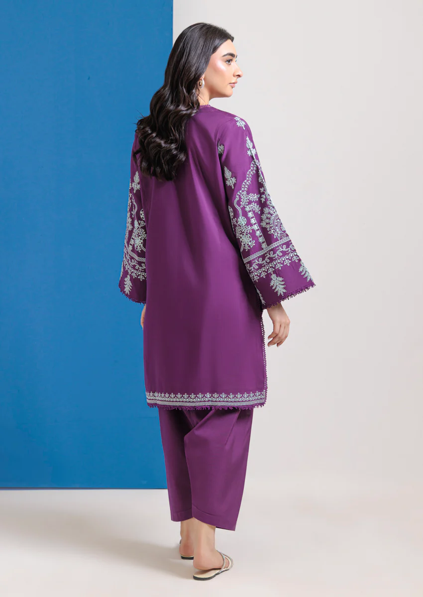 Purple-Cotton Silk-2 Piece (WPS25SE2049) - Image 2