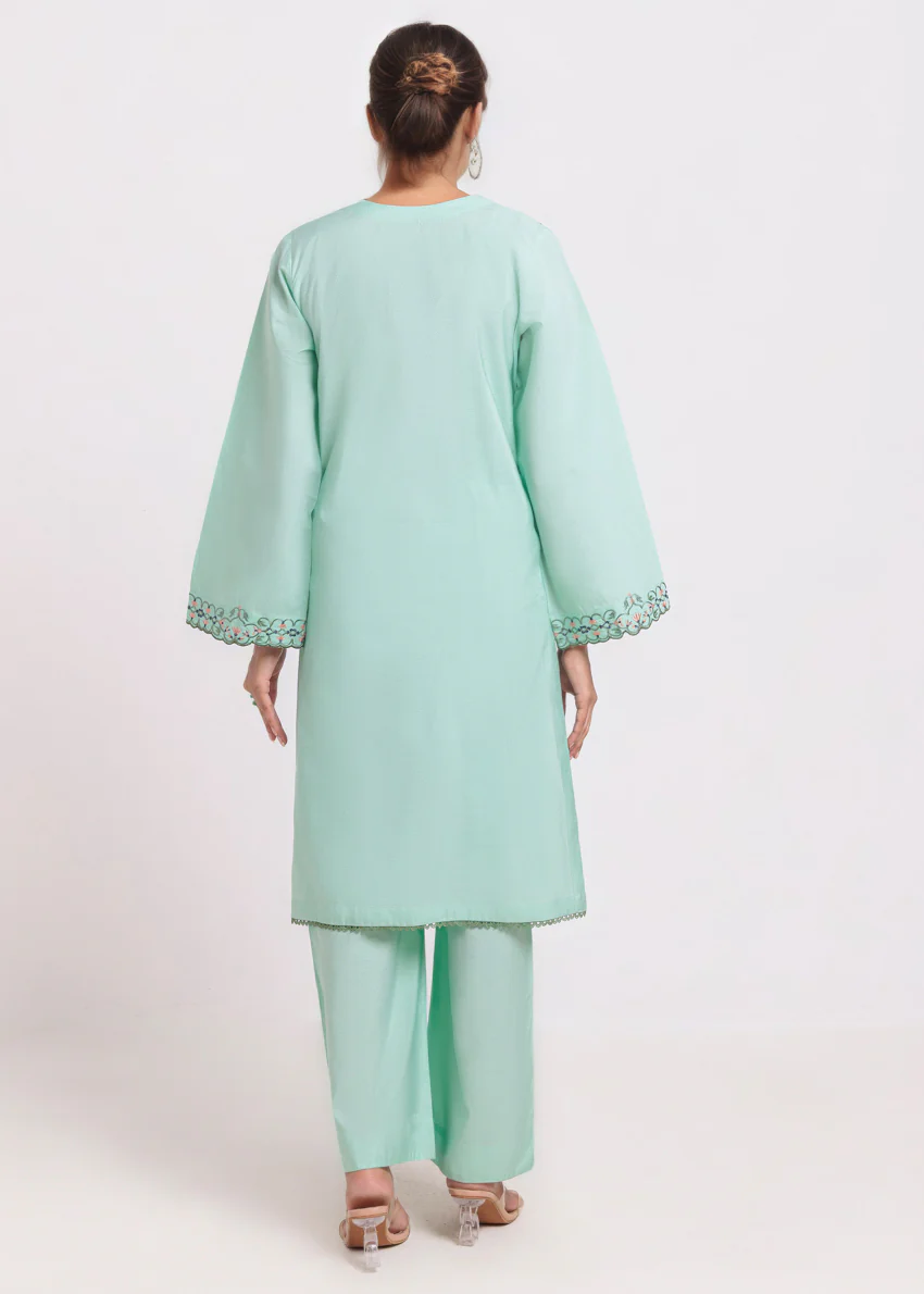 M-Green-Cotton Silk-2 Piece (WPS25SE2051) - Image 4