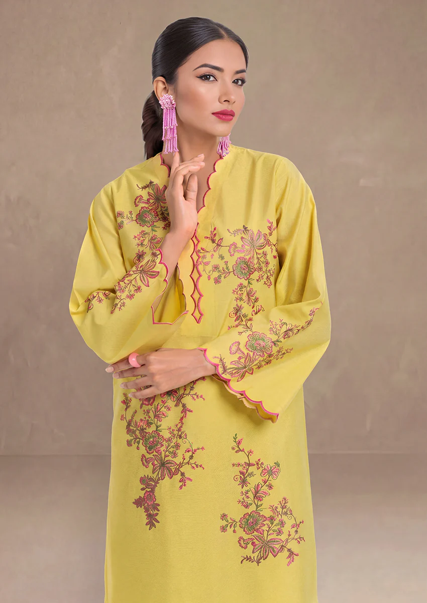 Lime-Cotton Silk-2 Piece (WPS25SE2052) - Image 2