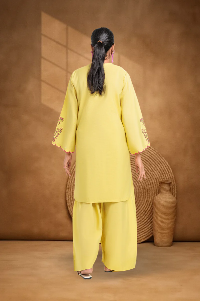 Lime-Cotton Silk-2 Piece (WPS25SE2052) - Image 4