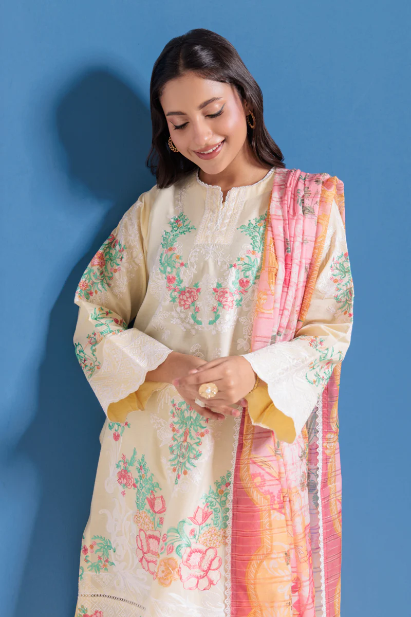 L-Yellow-Cotton Silk-3 Piece (WPS25SE3001) - Image 5