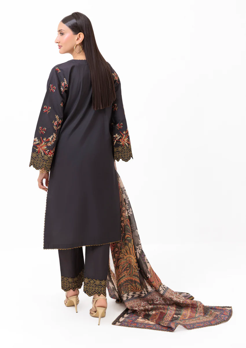 Black-Cotton Silk-3 Piece (WPS25SE3003) - Image 4