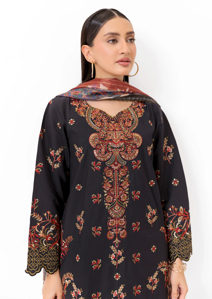 Black-Cotton Silk-3 Piece (WPS25SE3003) - Image 7