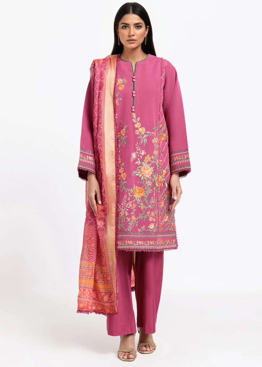 Claret-Cotton Silk-3 Piece (WPS25SE3016) - Image 3