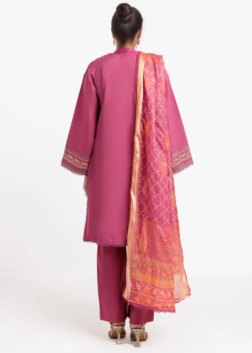 Claret-Cotton Silk-3 Piece (WPS25SE3016) - Image 4