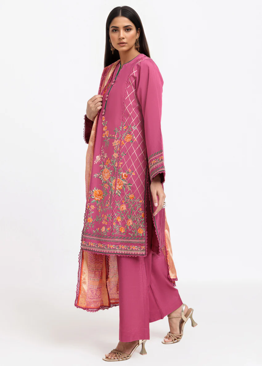 Claret-Cotton Silk-3 Piece (WPS25SE3016) - Image 6