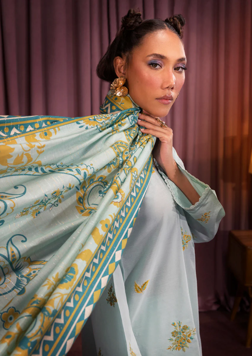 S-Green-Cotton Silk-3 Piece (WPS25SE3018) - Image 3