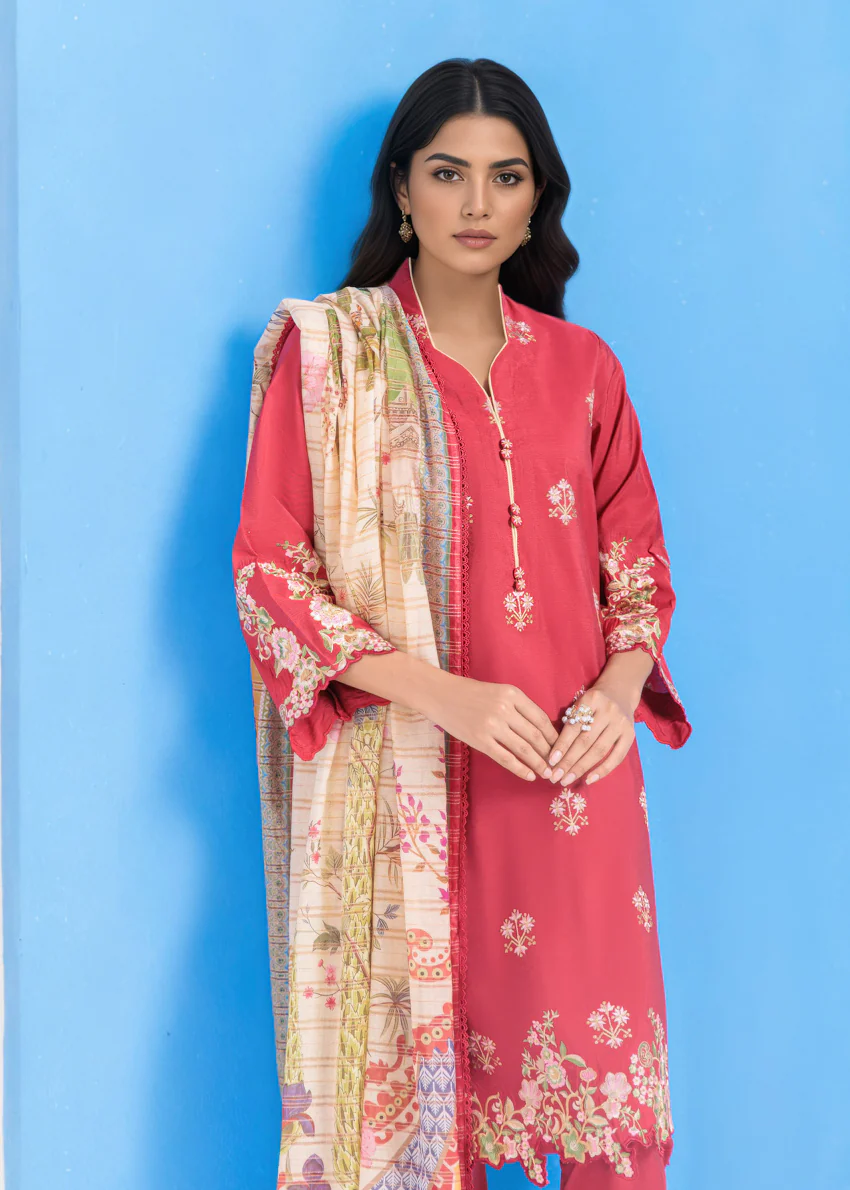 Red-Cotton Silk-3 Piece (WPS25SE3019) - Image 4