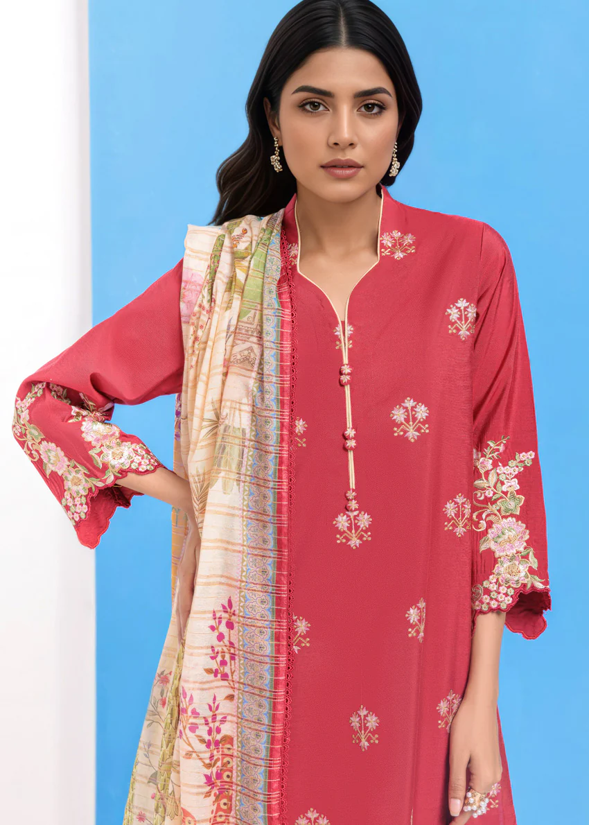 Red-Cotton Silk-3 Piece (WPS25SE3019) - Image 5