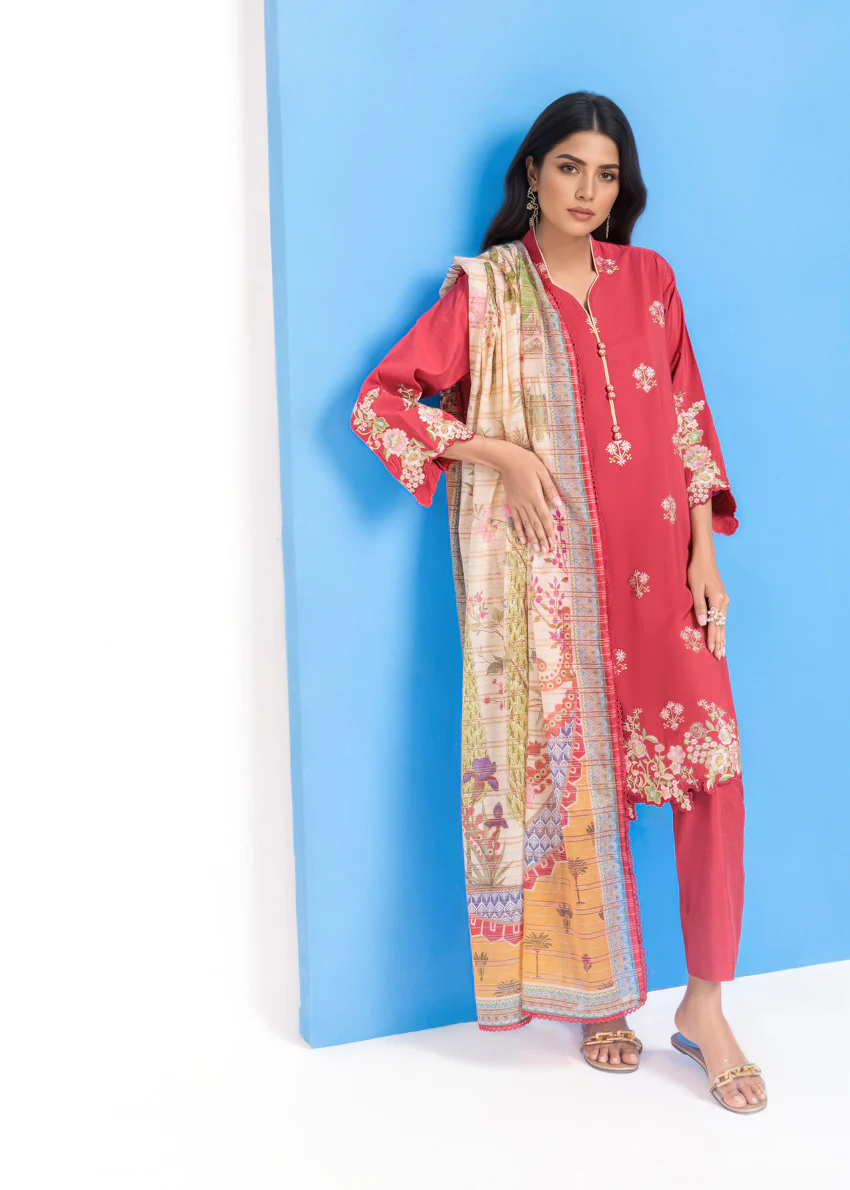 Red-Cotton Silk-3 Piece (WPS25SE3019) - Image 6
