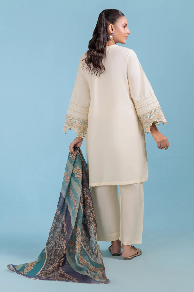 O-White-Cotton Silk-3 Piece (WPS25SE3025) - Image 2