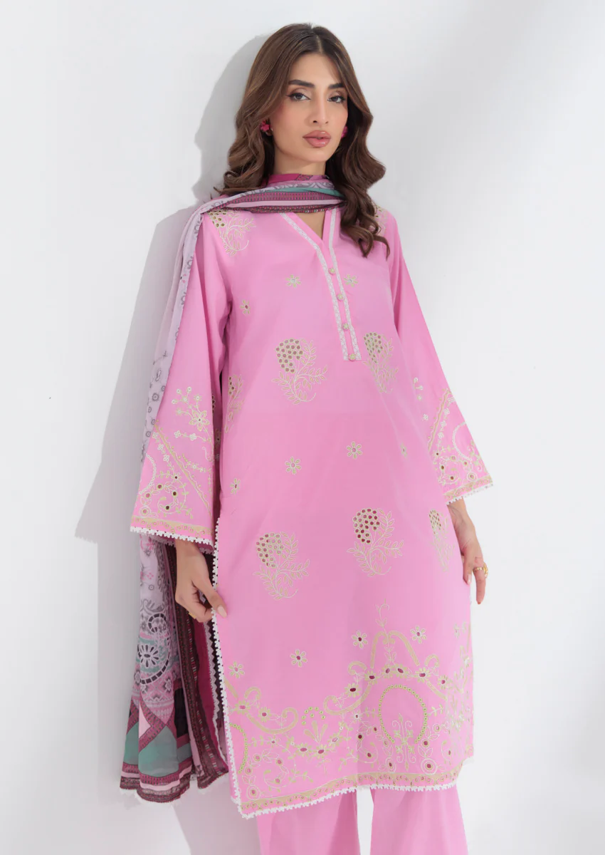 Pink-Cambric-3 Piece (WPS25SE3065) - Image 3