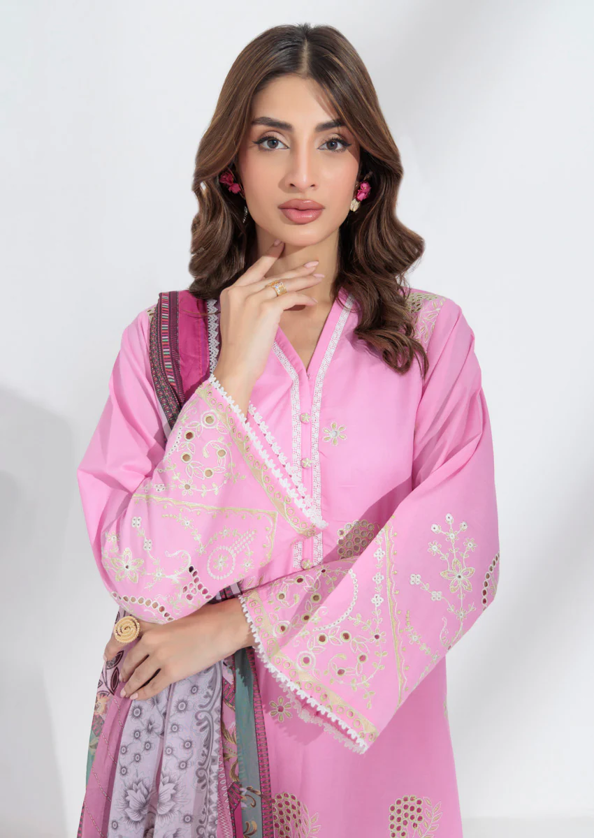 Pink-Cambric-3 Piece (WPS25SE3065) - Image 4
