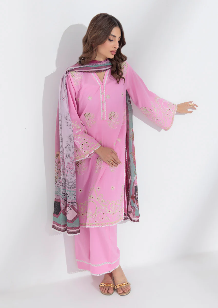 Pink-Cambric-3 Piece (WPS25SE3065) - Image 5