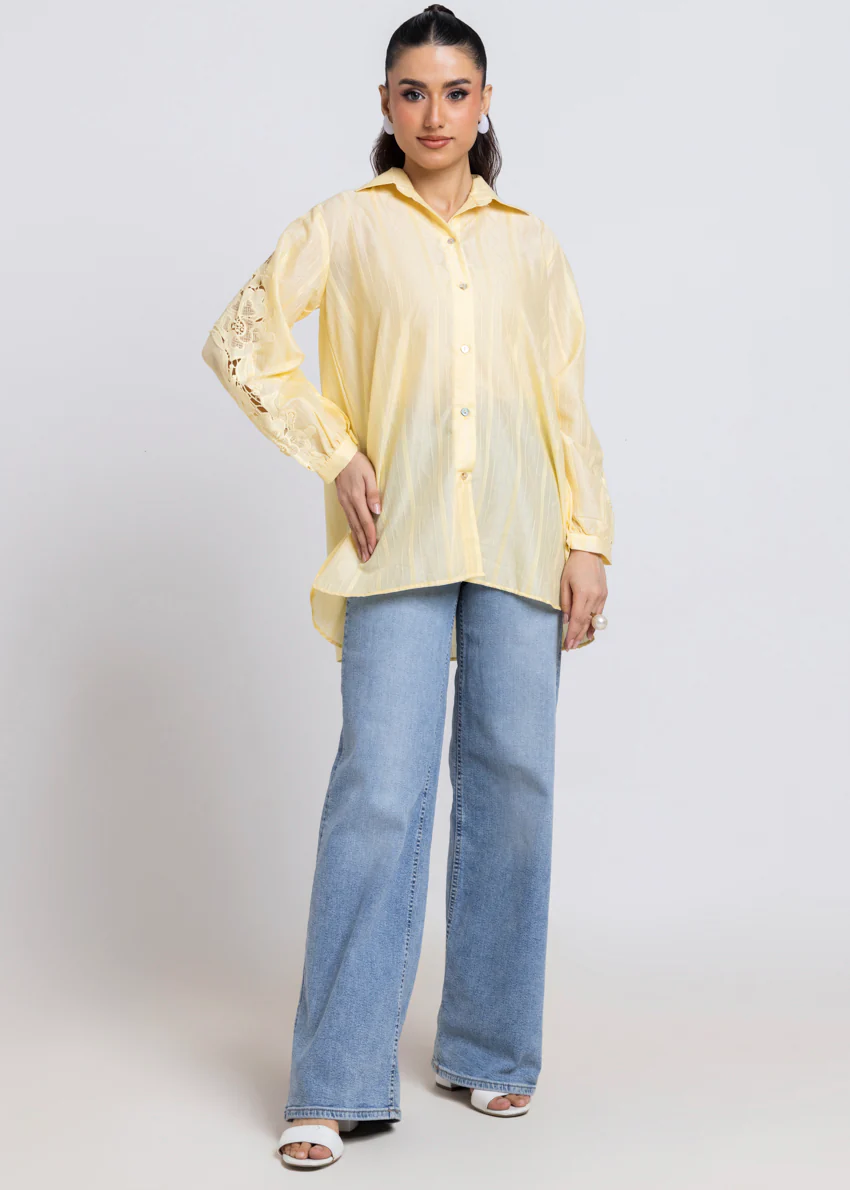 P-Yellow-Jacquard-1 Piece (WPS25SL1004) - Image 3