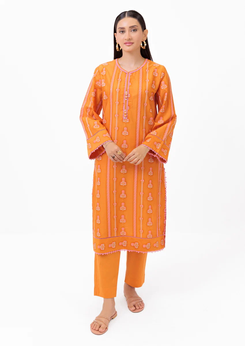 Orange-Jacquard-2 Piece (WPS25SL2007) - Image 3