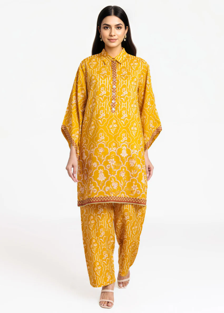 Mustard-Viscose-2 Piece (WPSTPBW25B11D11) - Image 4