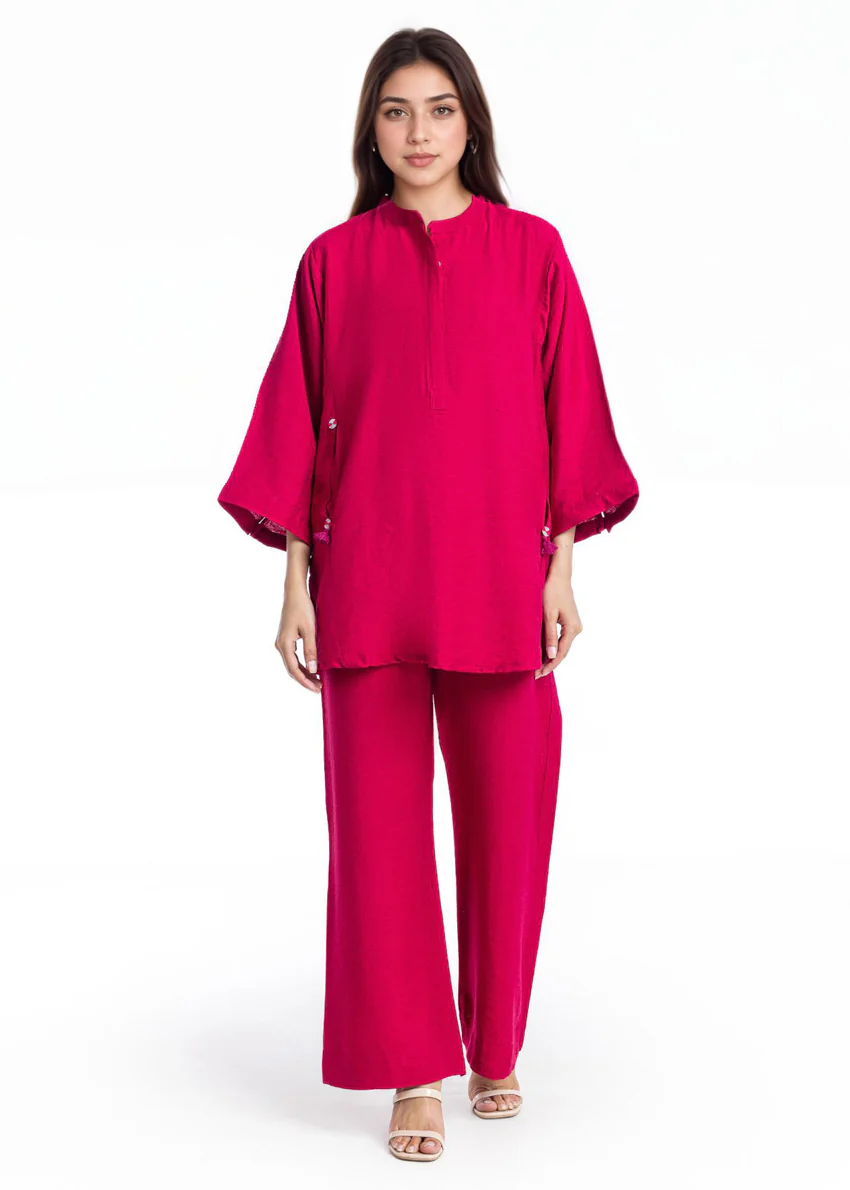 Deep-Red-Flannel-2 Piece (WPSTSBW25HR9O9) - Image 2