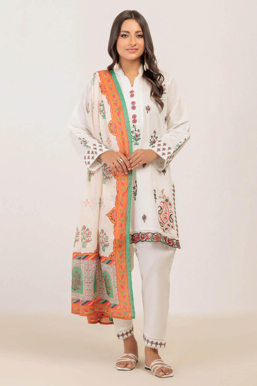 O-WHITE-KHADDAR-3 PIECE (WS2243P15) - Image 3