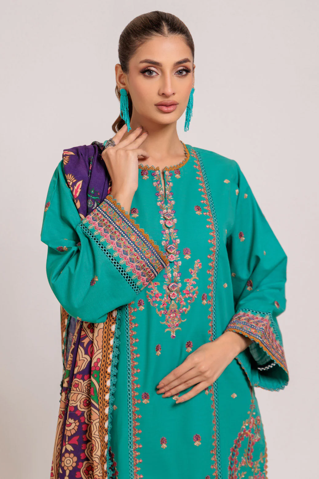 GREEN-KHADDAR-3 PIECE (WS2243P18) - Image 2