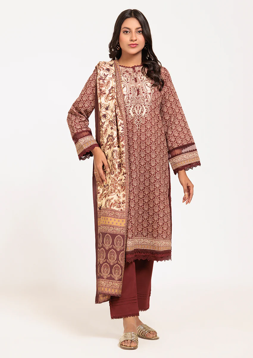 MAROON-KHADDAR-3 PIECE (WS2243P24) - Image 4